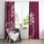 Kia Orana Cook Islands Window Curtain Tiare and Stars - Maroon