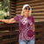 Kia Orana Cook Islands Women Polo Shirt Tiare and Stars - Maroon