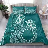 Kia Orana Cook Islands Bedding Set Tiare and Stars - Teal LT7 - Polynesian Pride