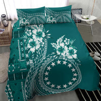 Kia Orana Cook Islands Bedding Set Tiare and Stars - Teal LT7 - Polynesian Pride