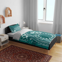 Kia Orana Cook Islands Bedding Set Tiare and Stars - Teal LT7 - Polynesian Pride