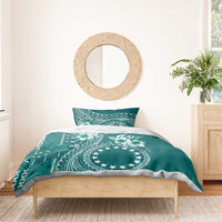 Kia Orana Cook Islands Bedding Set Tiare and Stars - Teal LT7 - Polynesian Pride