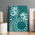 Kia Orana Cook Islands Canvas Wall Art Tiare and Stars - Teal