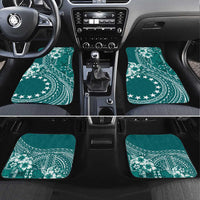 Kia Orana Cook Islands Car Mats Tiare and Stars - Teal LT7 Set 4pcs Teal - Polynesian Pride