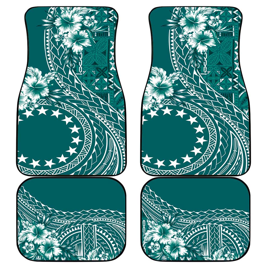 Kia Orana Cook Islands Car Mats Tiare and Stars - Teal LT7 - Polynesian Pride