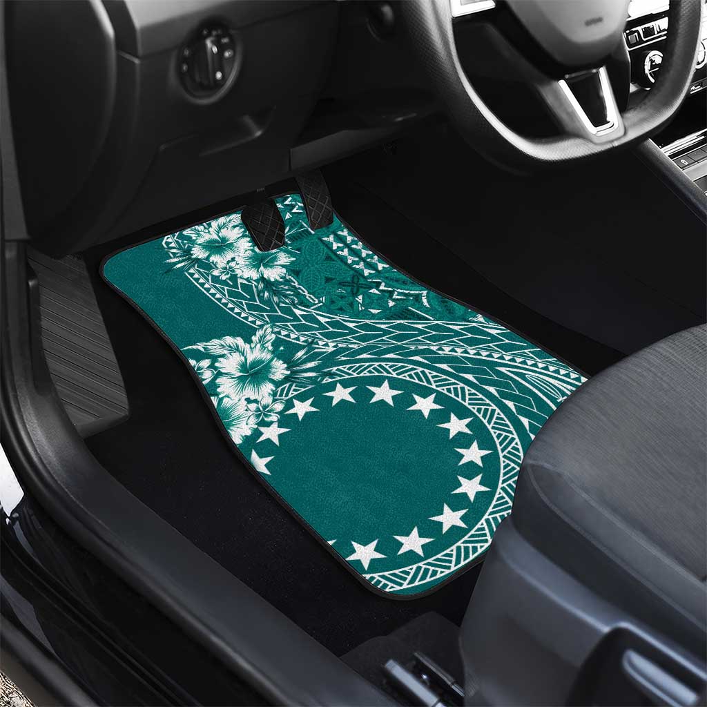Kia Orana Cook Islands Car Mats Tiare and Stars - Teal LT7 - Polynesian Pride