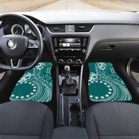 Kia Orana Cook Islands Car Mats Tiare and Stars - Teal LT7 Set 2pcs - Front Teal - Polynesian Pride