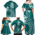 Kia Orana Cook Islands Family Matching Off Shoulder Maxi Dress and Hawaiian Shirt Tiare and Stars - Teal