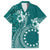 Kia Orana Cook Islands Family Matching Off Shoulder Maxi Dress and Hawaiian Shirt Tiare and Stars - Teal