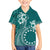 Kia Orana Cook Islands Family Matching Puletasi and Hawaiian Shirt Tiare and Stars - Teal