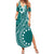 Kia Orana Cook Islands Family Matching Summer Maxi Dress and Hawaiian Shirt Tiare and Stars - Teal