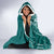 Kia Orana Cook Islands Hooded Blanket Tiare and Stars - Teal