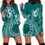 Kia Orana Cook Islands Hoodie Dress Tiare and Stars - Teal