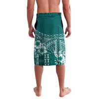 Kia Orana Cook Islands Lavalava Tiare and Stars - Teal LT7 - Polynesian Pride