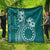 Kia Orana Cook Islands Quilt Tiare and Stars - Teal