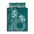 Kia Orana Cook Islands Quilt Bed Set Tiare and Stars - Teal