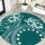 Kia Orana Cook Islands Round Carpet Tiare and Stars - Teal