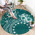 Kia Orana Cook Islands Round Carpet Tiare and Stars - Teal