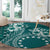 Kia Orana Cook Islands Round Carpet Tiare and Stars - Teal