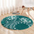 Kia Orana Cook Islands Round Carpet Tiare and Stars - Teal