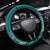 Kia Orana Cook Islands Steering Wheel Cover Tiare and Stars - Teal