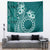 Kia Orana Cook Islands Tapestry Tiare and Stars - Teal