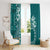 Kia Orana Cook Islands Window Curtain Tiare and Stars - Teal