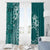 Kia Orana Cook Islands Window Curtain Tiare and Stars - Teal