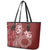 Kia Orana Cook Islands Leather Tote Bag Tiare and Stars - Scarlet