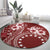 Kia Orana Cook Islands Round Carpet Tiare and Stars - Scarlet