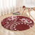 Kia Orana Cook Islands Round Carpet Tiare and Stars - Scarlet