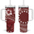 Kia Orana Cook Islands Tumbler With Handle Tiare & Stars - Scarlet