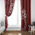 Kia Orana Cook Islands Window Curtain Tiare and Stars - Scarlet