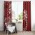 Kia Orana Cook Islands Window Curtain Tiare and Stars - Scarlet