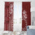 Kia Orana Cook Islands Window Curtain Tiare and Stars - Scarlet