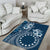 Kia Orana Cook Islands Area Rug Tiare and Stars - Navy Blue