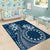 Kia Orana Cook Islands Area Rug Tiare and Stars - Navy Blue