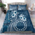 Kia Orana Cook Islands Bedding Set Tiare and Stars - Navy Blue