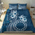 Kia Orana Cook Islands Bedding Set Tiare and Stars - Navy Blue