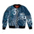 Kia Orana Cook Islands Bomber Jacket Tiare and Stars - Navy Blue