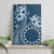 Kia Orana Cook Islands Canvas Wall Art Tiare and Stars - Navy Blue