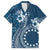 Kia Orana Cook Islands Family Matching Long Sleeve Bodycon Dress and Hawaiian Shirt Tiare and Stars - Navy Blue