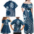 Kia Orana Cook Islands Family Matching Off Shoulder Maxi Dress and Hawaiian Shirt Tiare and Stars - Navy Blue