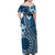 Kia Orana Cook Islands Family Matching Off Shoulder Maxi Dress and Hawaiian Shirt Tiare and Stars - Navy Blue