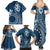 Kia Orana Cook Islands Family Matching Summer Maxi Dress and Hawaiian Shirt Tiare and Stars - Navy Blue