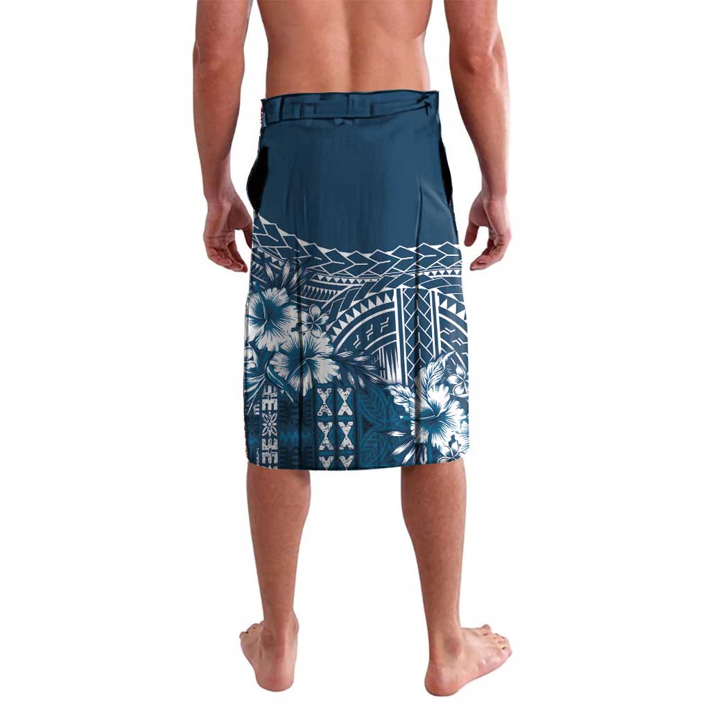 Kia Orana Cook Islands Lavalava Tiare and Stars - Navy Blue LT7 - Polynesian Pride