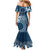 Kia Orana Cook Islands Mermaid Dress Tiare and Stars - Navy Blue