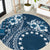 Kia Orana Cook Islands Round Carpet Tiare and Stars - Navy Blue