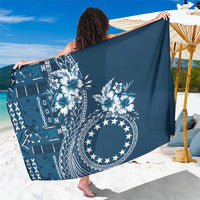 Kia Orana Cook Islands Sarong Tiare and Stars - Navy Blue LT7 One Size 44 x 66 inches Navy Blue - Polynesian Pride