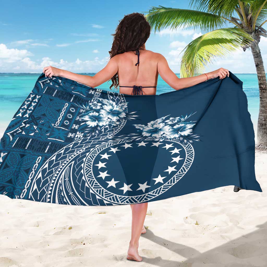 Kia Orana Cook Islands Sarong Tiare and Stars - Navy Blue LT7 - Polynesian Pride